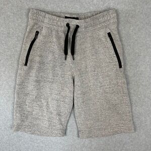 CSG Mens Fleece Shorts Heather Gray Zipper Pockets Elastic Waist Size Large